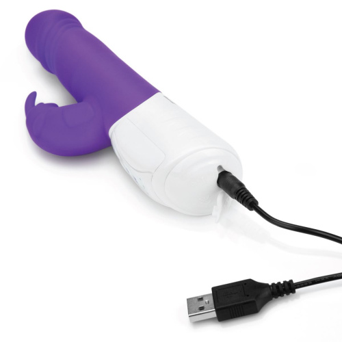 Фиолетовый вибратор-кролик с возвратно-поступательными движениями головки - 24 см. фото 3