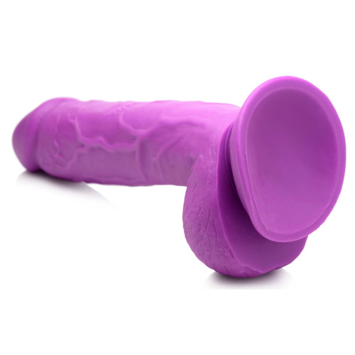 Фиолетовый фаллоимитатор на присоске 8.25  Dildo with Balls - 22,8 см. фото 4
