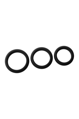 Набор из 3 черных эрекционных колец Smooth Silicone Cockring Pack фото 4