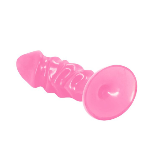Розовый анальный стимулятор-фаллос - 12,3 см. фото 4