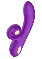 Фиолетовый вибратор-кролик с функцией вращения ствола