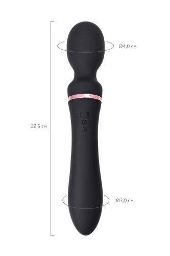 Черный двусторонний интимный массажер Surge - 22,5 см. фото 4