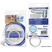 Стальное эрекционное кольцо STEEL COCK RING - 4.5 см.
