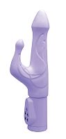 Сиреневый вибромассажёр с клиторальным отростком Mika - 17,8 см.