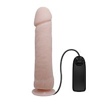 Телесный вибратор с присоской The Big Penis - 26 см.