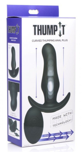 Черная анальная вибропробка Kinetic Thumping 7X Prostate Anal Plug - 13,3 см. фото 4