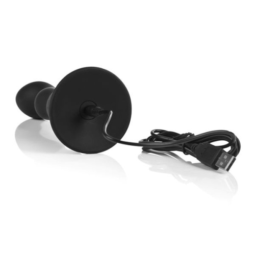 Черный силиконовый вибродилдо на присоске Wireless G - 16 см. фото 4