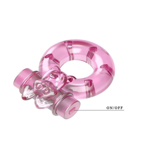 Розовое эрекционное кольцо с вибрацией Ring фото 6