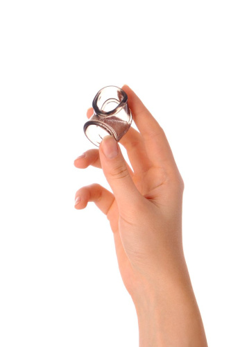 Дымчатое эрекционное кольцо с фиксацией мошонки фото 7
