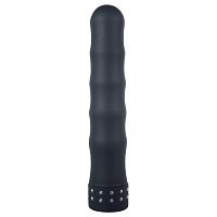 Чёрный волнистый вибратор Jewel Joy-Stick Vibrator Black - 18 см.