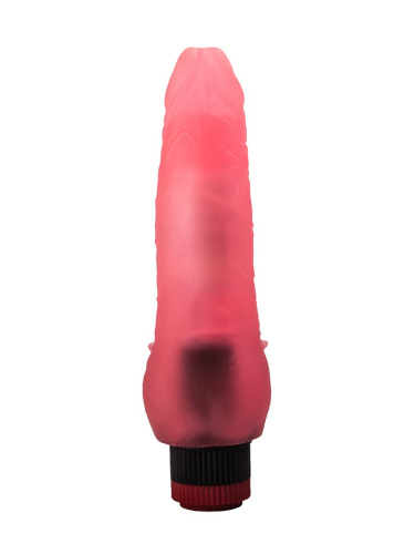 Розовый гелевый вибратор с шипами у основания - 17,8 см. фото 3