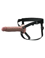 Телесный пустотелый фаллопротез 9’’ Hollow Silicone Strap-On - 24,1 см.