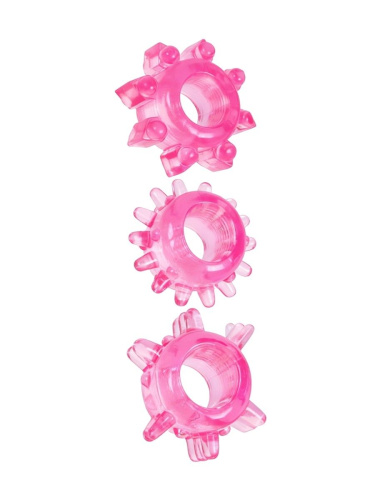 Комплект из трех розовых эрекционных колец фото 3