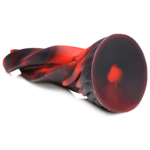Красно-черный фантазийный фаллоимитатор Hell Kiss Twisted Tongues Silicone Dildo - 18,8 см. фото 4