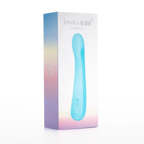 Голубой вибратор с подвижной головкой iroha Fit+ Aonami - 18 см. фото 4