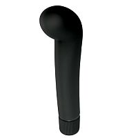 Чёрный вибростимулятор для G-точки G-PLEASURE STYM SILICONE - 12,5 см.