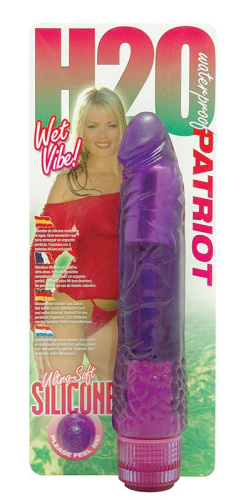 Водонепроницаемый фиолетовый вибромассажер H2O PATRIOT WATERPROOF VIBRATOR - 19 см. фото 2