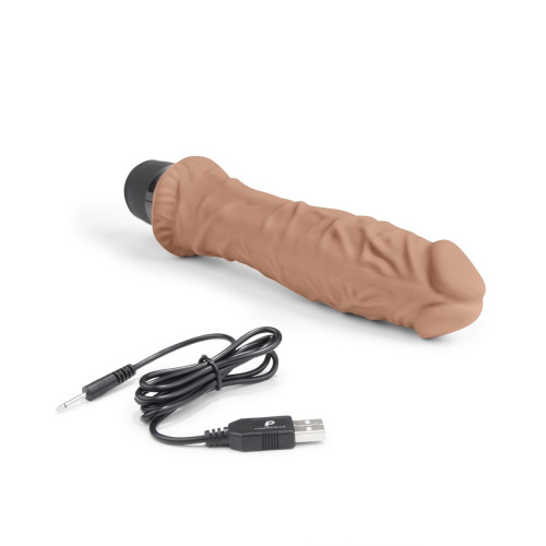 Кофейный вибратор-реалистик 8  Girthy Realistic Vibrator - 24,5 см. фото 3