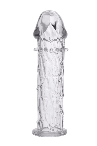 Гладкая прозрачная насадка с усиками под головкой - 12,5 см. фото 4