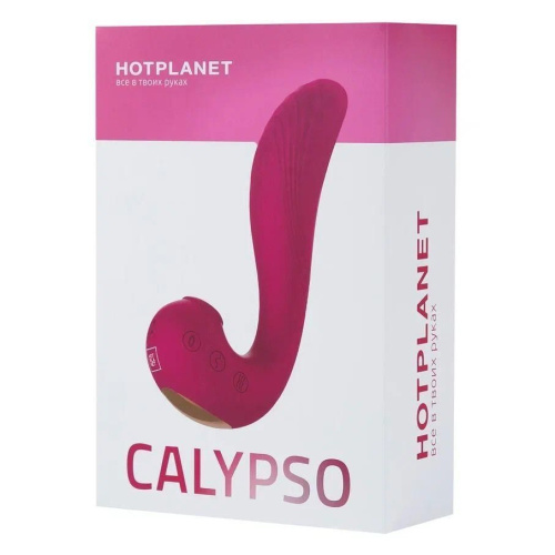 Бордовый вакуум-волновой вибратор 3-в-1 с язычком Calypso фото 5