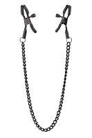 Черные зажимы на соски на цепочке Deluxe Nipple Clamps