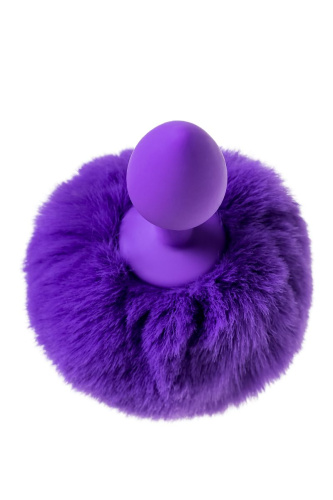 Фиолетовая анальная втулка Sweet bunny с фиолетовым пушистым хвостиком фото 6