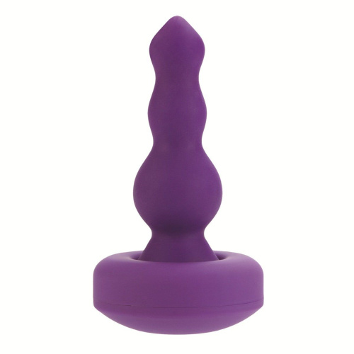 Фиолетовый трехуровневый анальный плаг с 10 функциями - 13 см. фото 2