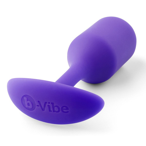 Фиолетовая пробка для ношения B-vibe Snug Plug 2 - 11,4 см. фото 2