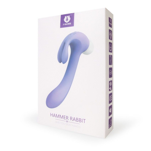 Сиреневый двусторонний вибромассажер Hammer Rabbit - 18,8 см. фото 4