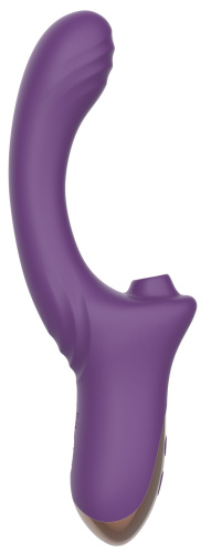 Фиолетовый вагинально-клиторальный вибратор фото 3