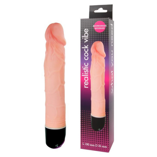 Реалистичный фаллоимитатор с ротацией Realistic Cock Vibe - 23,5 см. фото 6