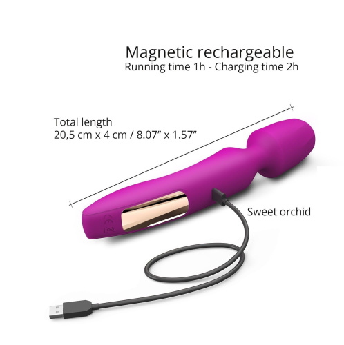 Лиловый вибратор с 2 сменными насадками R-Evolution Wand Vibrator with 2 Attachments фото 6