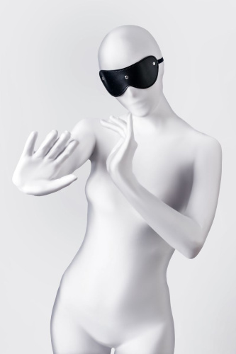 Черная кожаная маска Anonymo с мягким подкладом фото 4