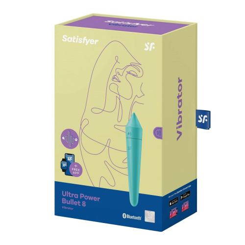 Бирюзовый мини-вибратор Ultra Power Bullet 8 фото 6