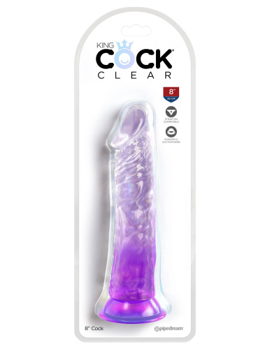 Фиолетовый фаллоимитатор на присоске 8’’ Cock - 21,8 см. фото 2