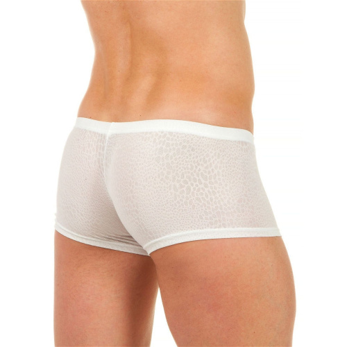 Мужские трусы-хипсы из ткани с текстурой змеиной чешуи Snake White Boxer фото 3