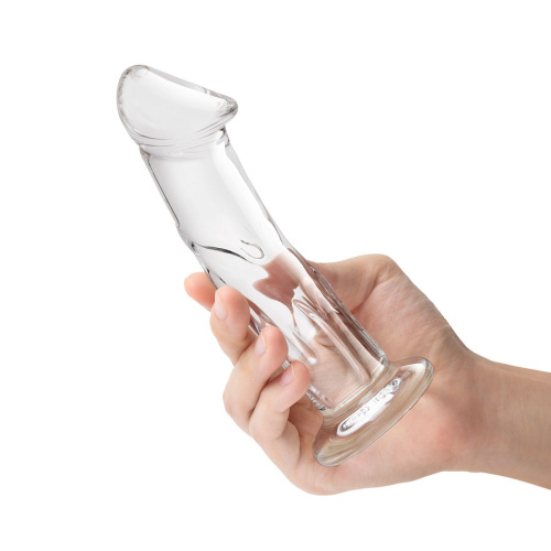 Прозрачный стеклянный фаллоимитатор 6’’ Glass Dildo With Veins & Flat Base - 15,2 см. фото 3