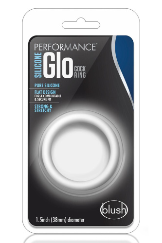Белое люминесцентное эрекционное кольцо Silicone Glo Cock Ring фото 3