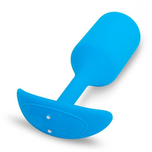 Голубая вибропробка для ношения B-vibe Snug Plug 3 - 12,4 см. фото 3