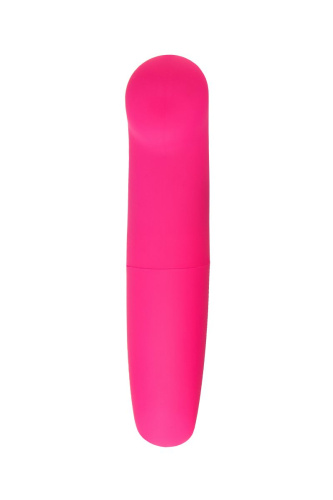 Розовый мини-вибратор с плоским кончиком - 12,5 см. фото 2