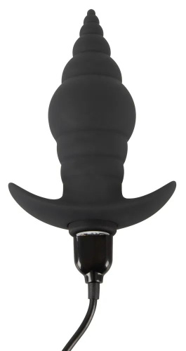 Черная анальная вибропробка RC Butt Plug - 9,6 см. фото 7