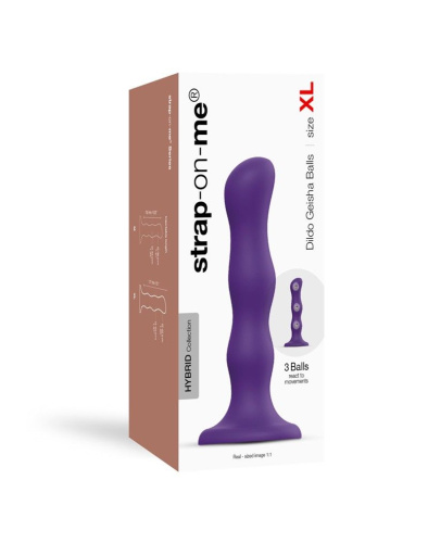 Фиолетовая насадка Strap-On-Me Dildo Geisha Balls size XL фото 2