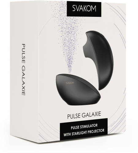 Черный вакуум-волновой стимулятор Pulse Galaxie с проекцией звёздного неба фото 4
