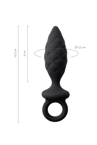 Черная анальная пробка Strob M - 13,5 см. фото 10
