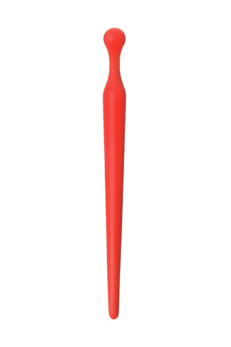 Красный силиконовый уретральный плаг - 10 см. фото 2