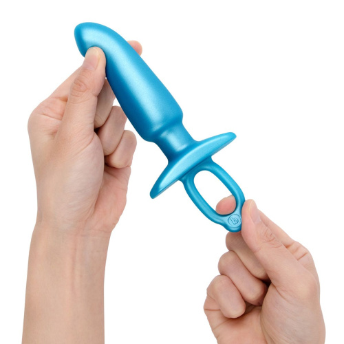Голубая анальная пробка для массажа простаты Hither Silicone Prostate Plug - 14,3 см. фото 5