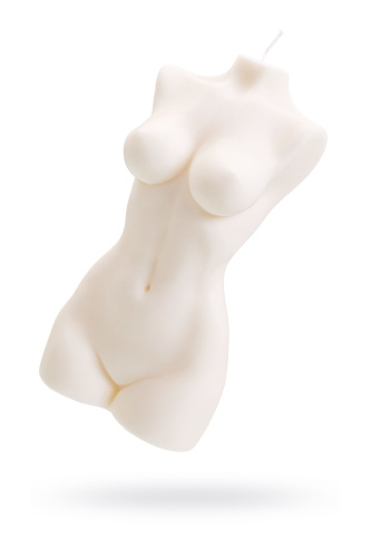 Белая интерьерная свеча в форме женского торса - 850 гр. фото 2