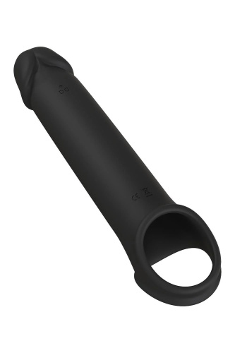 Черная насадка-удлинитель с вибрацией Vibrating Extender With Remote фото 2