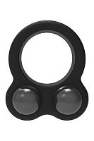 Черное эрекционное кольцо с утяжелителями Cockring Dual Weight