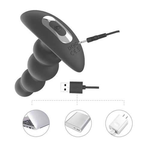 Черная виброёлочка с ротацией и пультом ДУ Luke - 13,3 см. фото 4